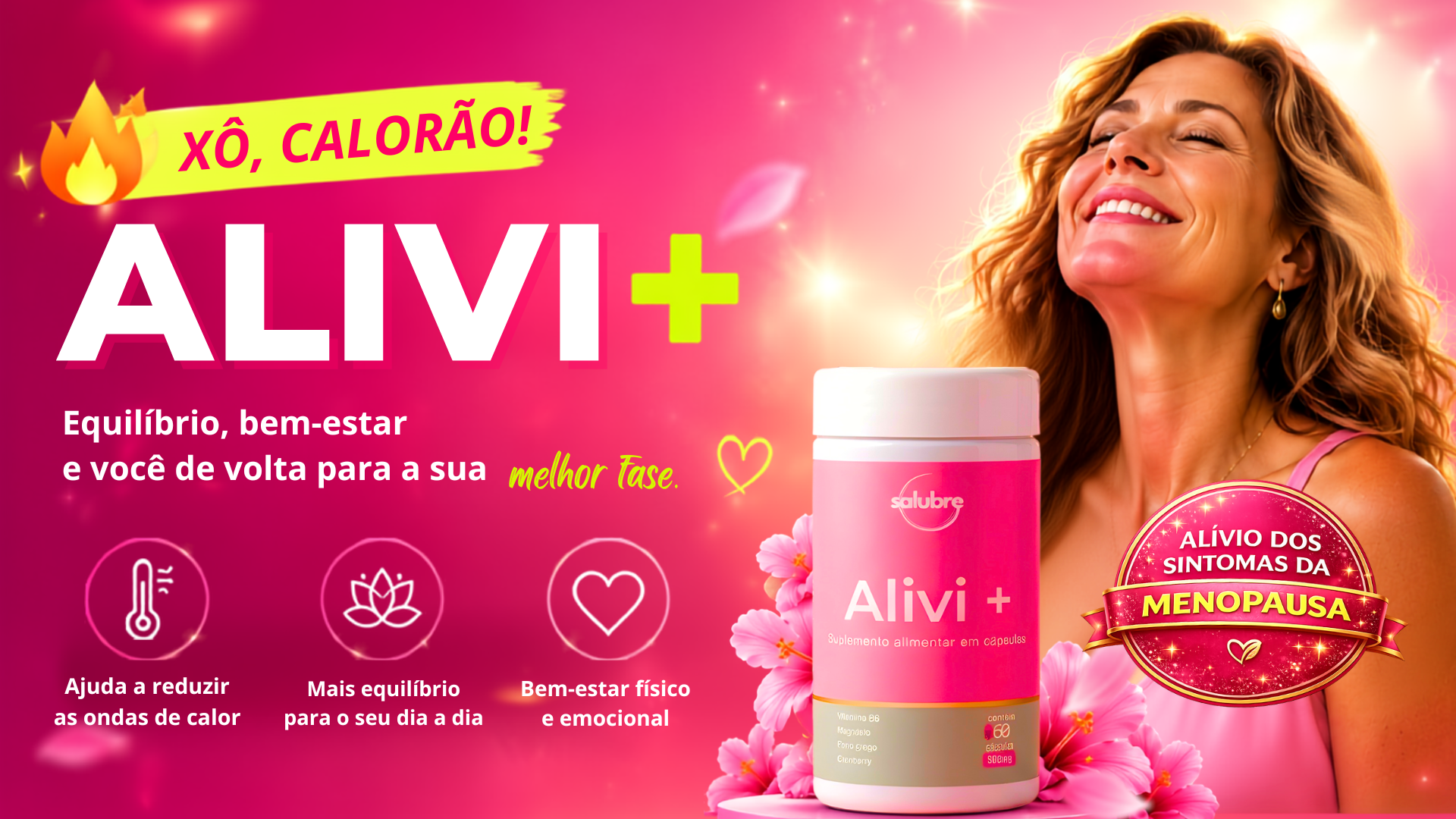Alívio dos sintomas da Menopausa — Alivi+ da Salubre