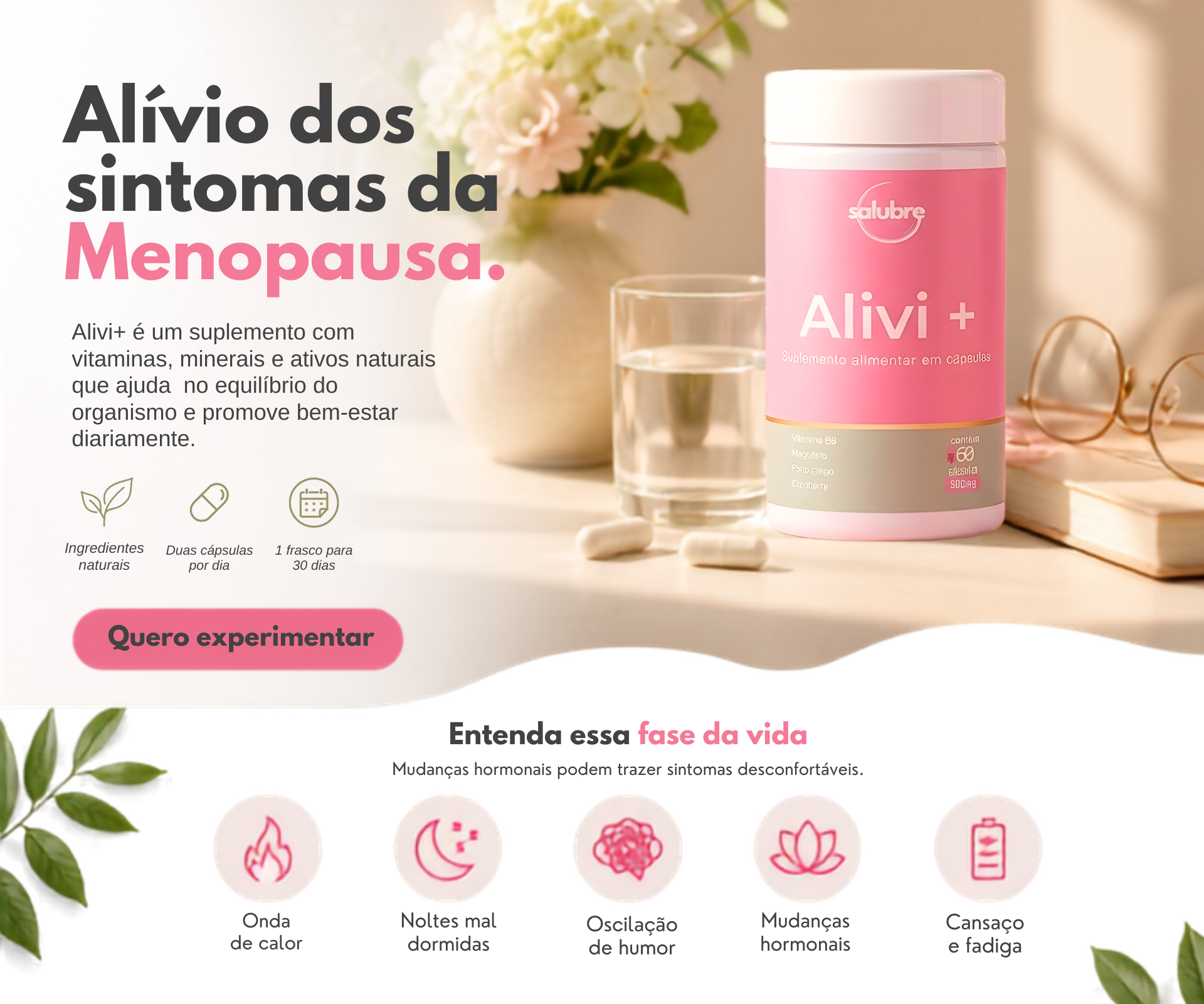 Alívio dos sintomas da Menopausa — Alivi+ da Salubre
